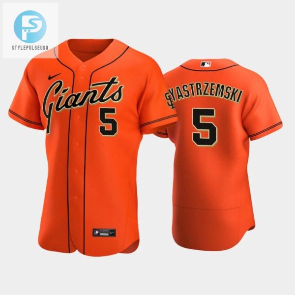 San Francisco Giants 5 Mike Yastrzemski Alternate Jersey Orange Jersey stylepulseusa 1