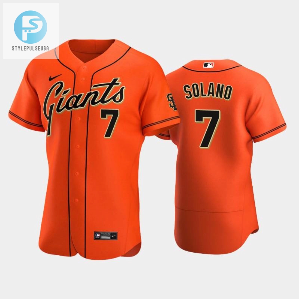 San Francisco Giants 7 Donovan Solano Alternate Jersey Orange Jersey 