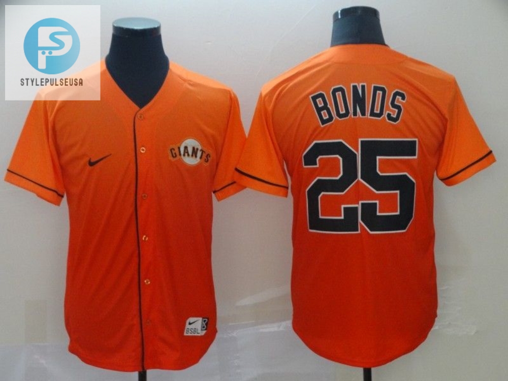 San Francisco Giants Barry Bonds 25 2020 Mlb Orange Jersey 