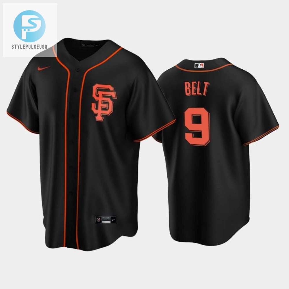 San Francisco Giants Black Alternate 9 Brandon Belt Jersey 