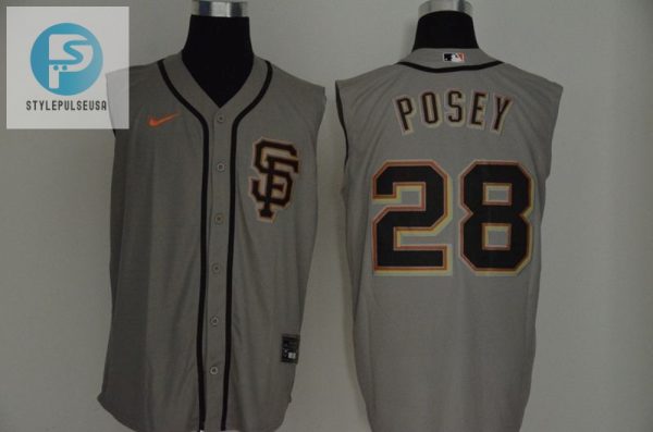 San Francisco Giants Buster Posey 28 2020 Mlb Grey Jersey stylepulseusa 1