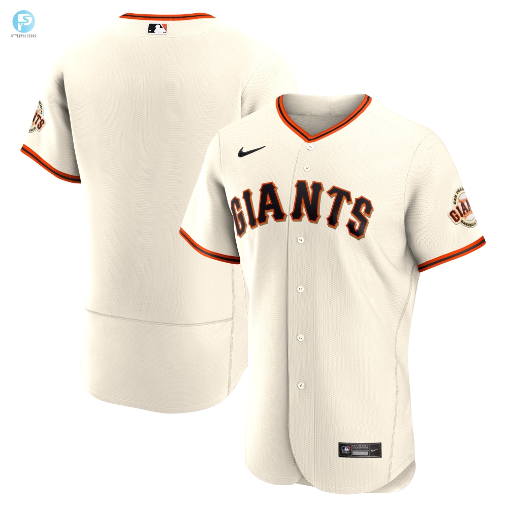 San Francisco Giants Home Authentic Team Logo Jersey  Cream Mlb 