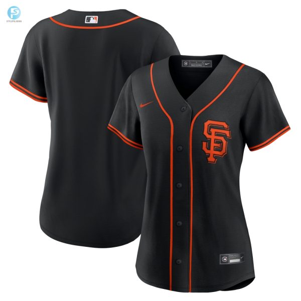 San Francisco Giants Womens Alternate Replica Team Jersey Black Mlb stylepulseusa 1