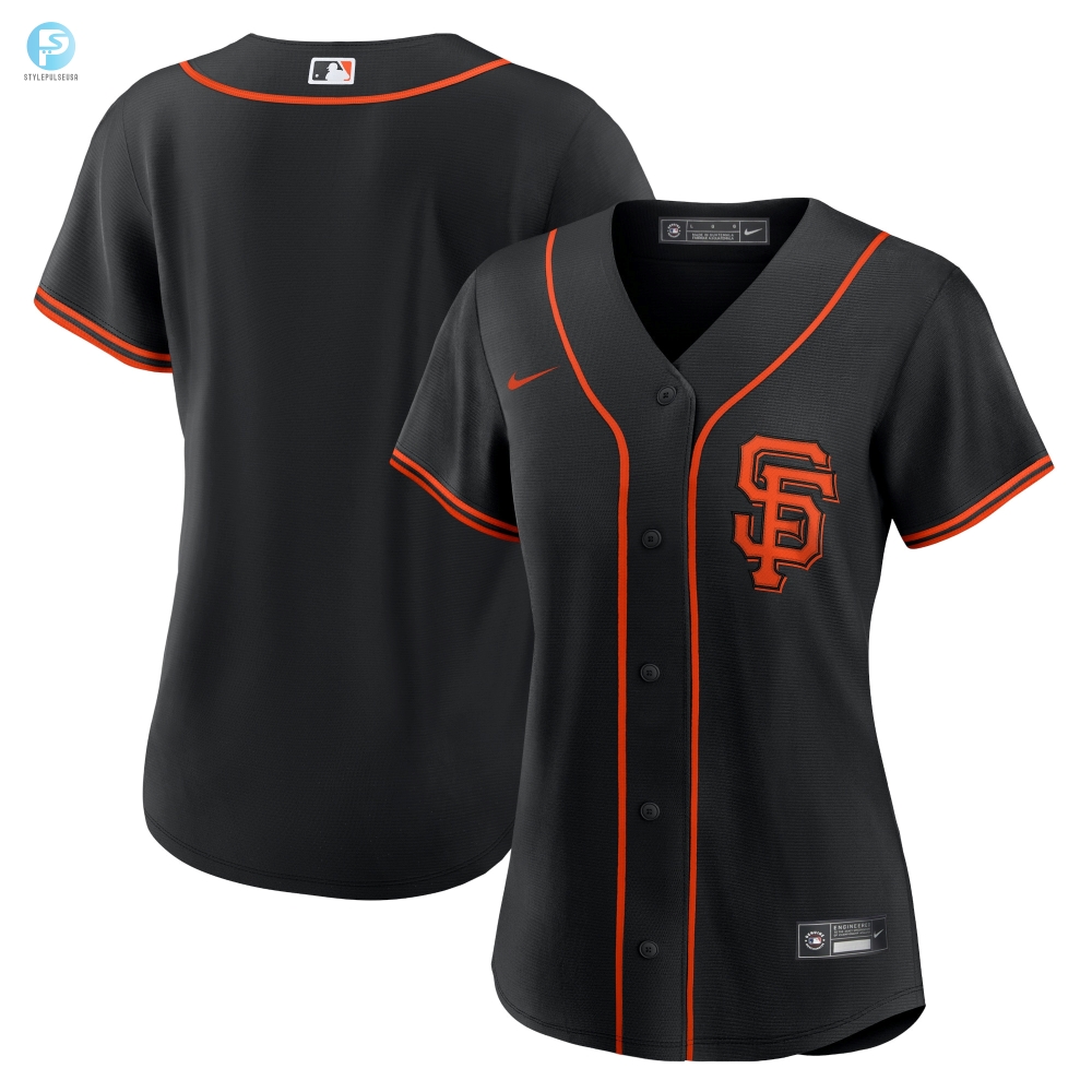 San Francisco Giants Womens Alternate Replica Team Jersey  Black Mlb 