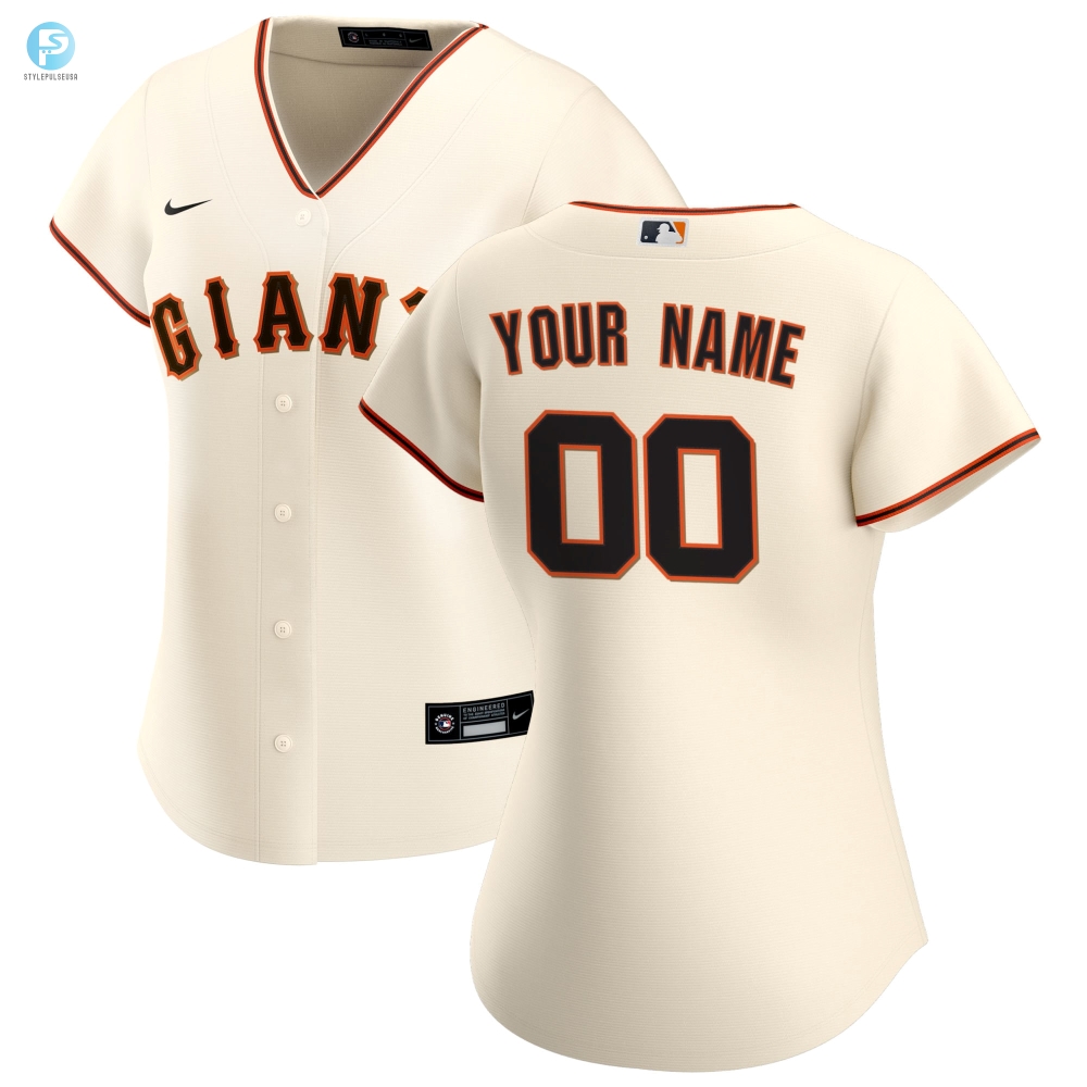 San Francisco Giants Womens Home Replica Custom Jersey  Cream Custom Jerseys Mlb 