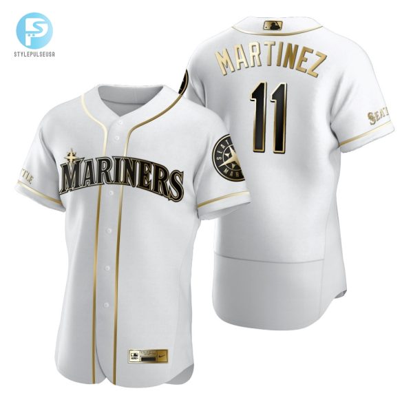 Seattle Mariners 11 Brandedgar Martinez Mlb Golden Brandedition White Jersey Gift For Mariners Fans stylepulseusa 1