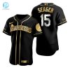 Seattle Mariners 15 Kyle Seager Mlb Golden Brandedition Black Jersey Gift For Mariners Fans stylepulseusa 1