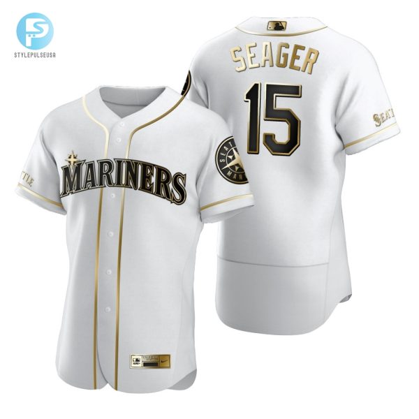 Seattle Mariners 15 Kyle Seager Mlb Golden Brandedition White Jersey Gift For Mariners Fans stylepulseusa 1