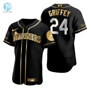 Seattle Mariners 24 Ken Griffey Jr. Mlb Golden Brandedition Black Jersey Gift For Mariners Fans stylepulseusa 1 1