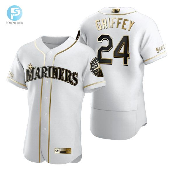 Seattle Mariners 24 Ken Griffey Jr. Mlb Golden Brandedition White Jersey Gift For Mariners Fans stylepulseusa 1