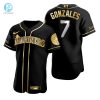 Seattle Mariners 7 Marco Gonzales Mlb Golden Brandedition Black Jersey Gift For Mariners Fans stylepulseusa 1