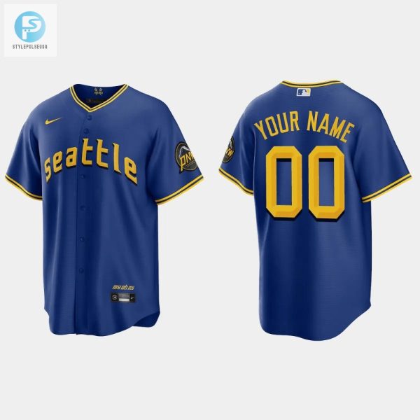 Seattle Mariners Custom 2023 City Connect Game Jersey Royal stylepulseusa 1