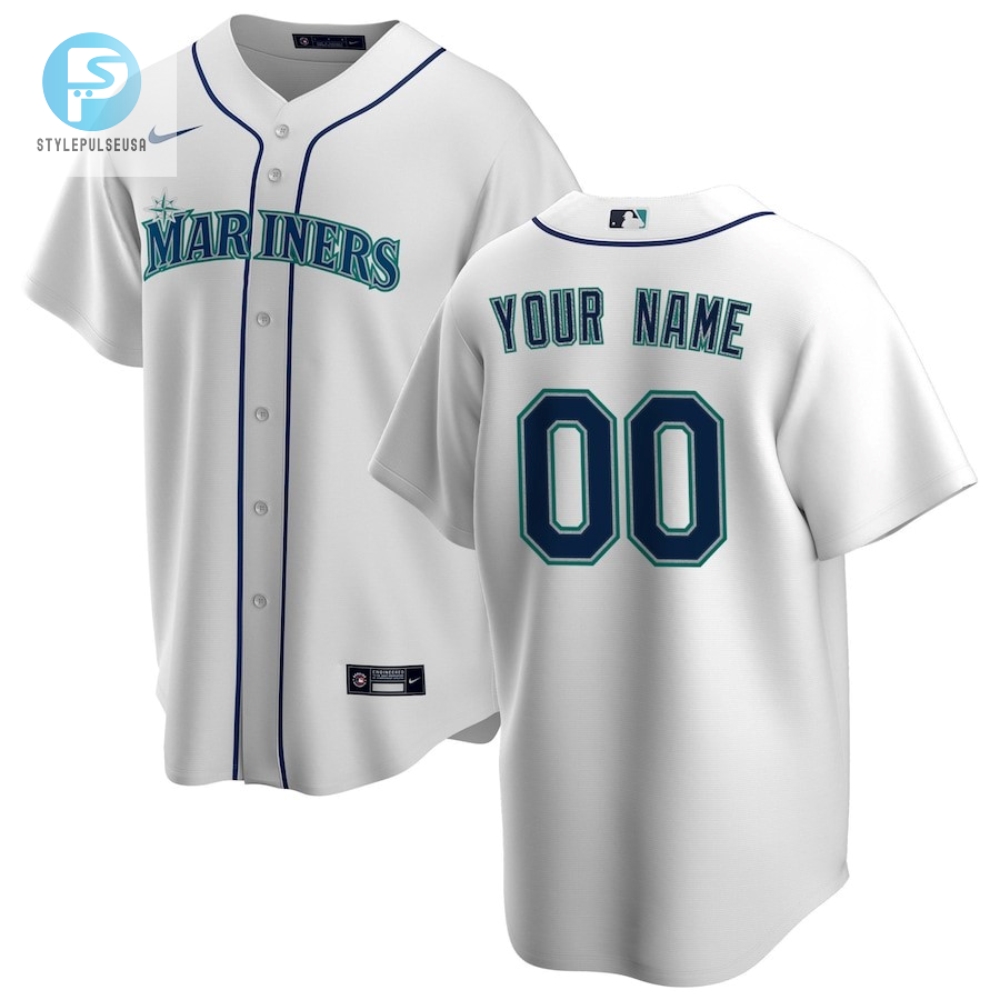 Seattle Mariners Home Custom Men Jersey  White 