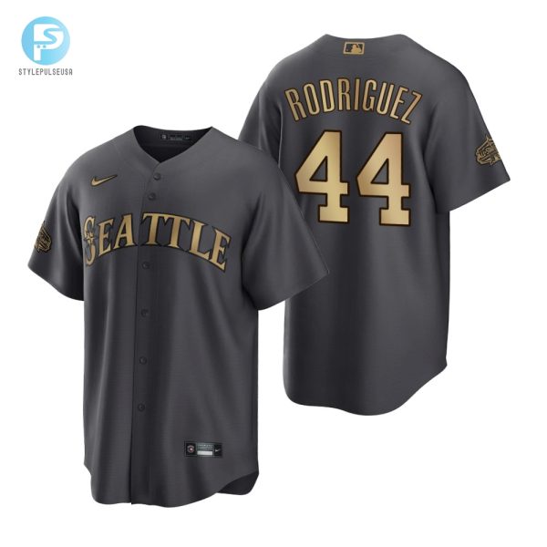 Seattle Mariners Julio Rodriguez Charcoal 202223 Allstar Game Jersey stylepulseusa 1