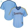 Seattle Mariners Majestic Cooperstown Cool Base Replica Team Jersey Light Blue Mlb stylepulseusa 1