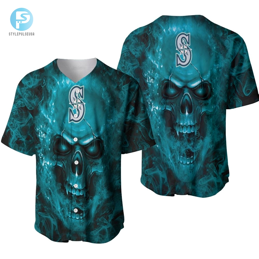 Seattle Mariners Mlb Fan Skull Baseball Jersey 