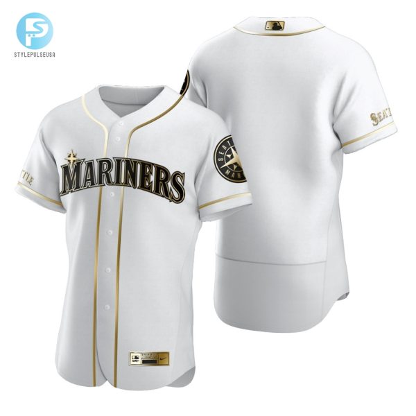 Seattle Mariners Mlb Golden Brandedition White Jersey Gift For Mariners Fans stylepulseusa 1 1