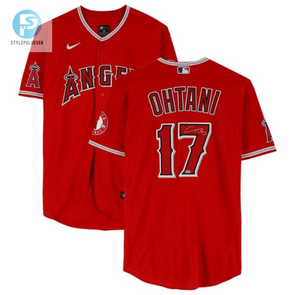 Shohei Ohtani 17 Los Angeles Angels Autographed Jersey Red stylepulseusa 1