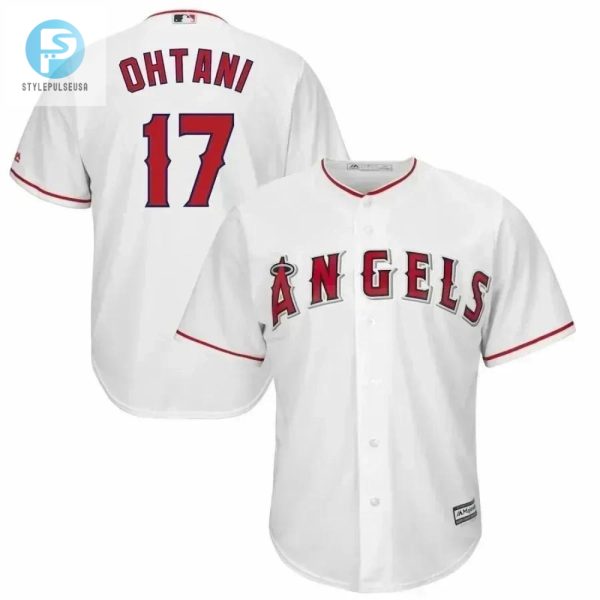 Shohei Ohtani Los Angeles Angels Official Cool Base Player Jersey White stylepulseusa 1