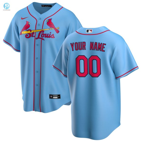 St Louis Cardinals Alternate Replica Custom Jersey Light Blue Custom Jerseys Mlb stylepulseusa 1