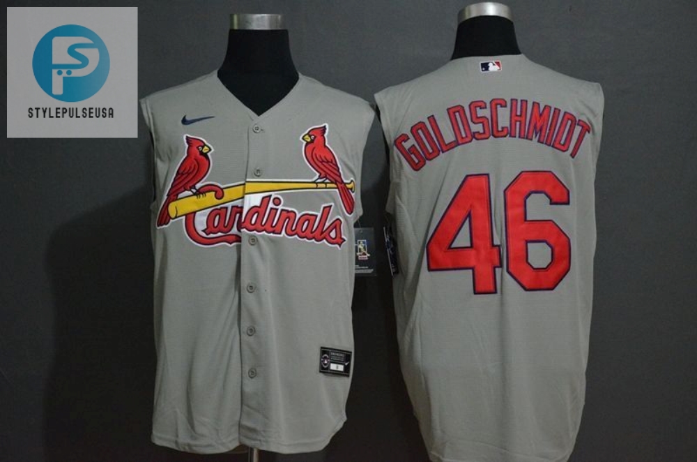 St Louis Cardinals Paul Goldschmidt 46 2020 Mlb Grey Jersey 