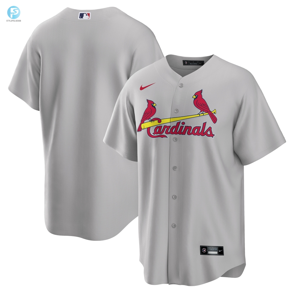 St Louis Cardinals Road Replica Team Jersey Gray Mlb 