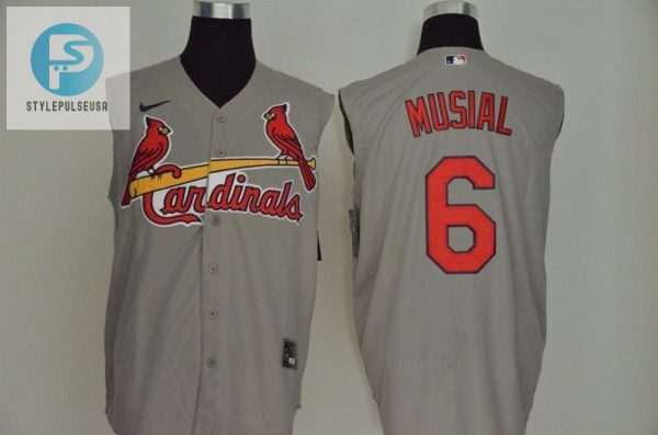 St Louis Cardinals Stan Musial 6 2020 Mlb Grey Jersey stylepulseusa 1