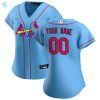 St Louis Cardinals Womens Alternate Replica Custom Jersey Blue Custom Jerseys Mlb stylepulseusa 1