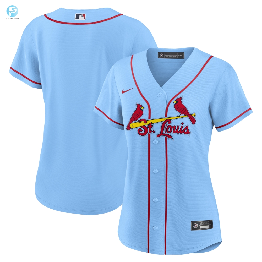 St Louis Cardinals Womens Alternate Replica Team Jersey Light Blue Mlb 