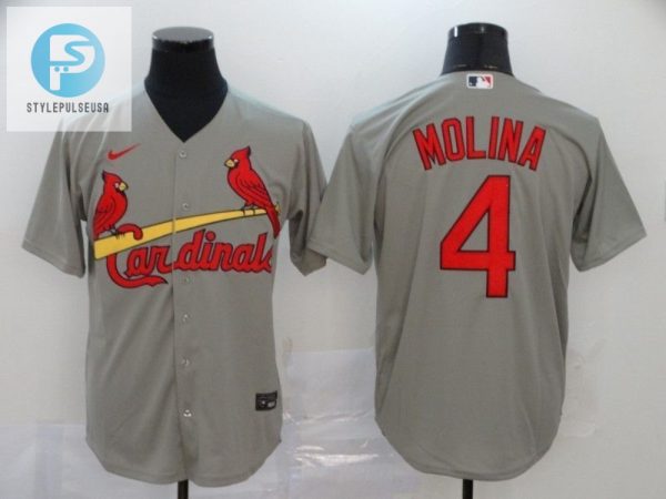 St Louis Cardinals Yadier Molina 4 2020 Mlb Grey Jersey stylepulseusa 1