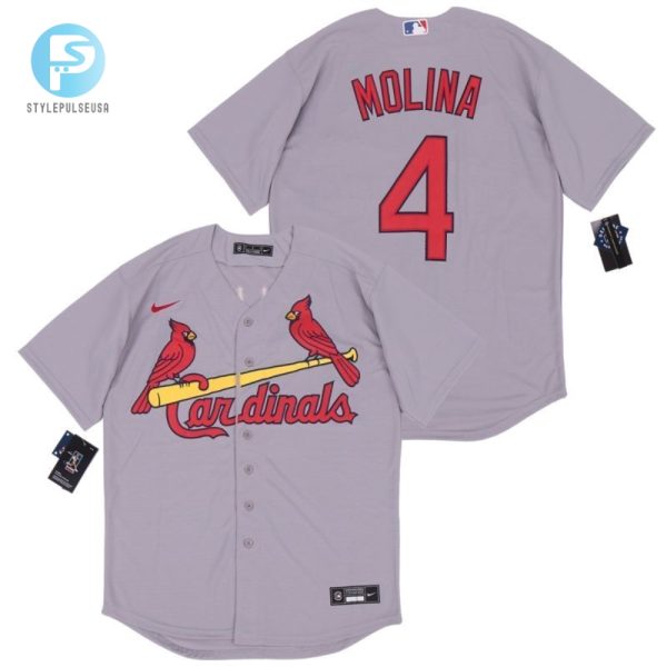 St Louis Cardinals Yadier Molina 4 2020 Mlb Light Grey Jersey stylepulseusa 1