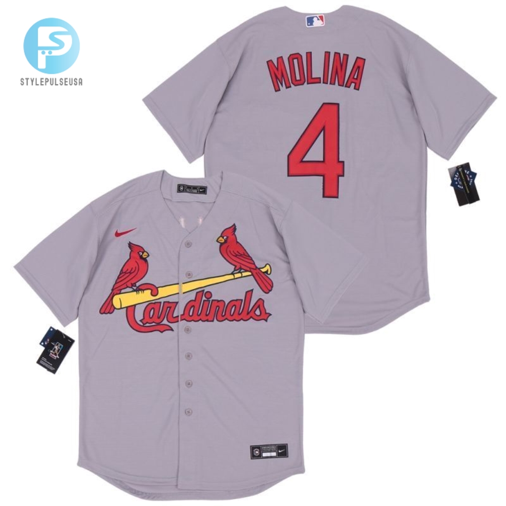 St Louis Cardinals Yadier Molina 4 2020 Mlb Light Grey Jersey 