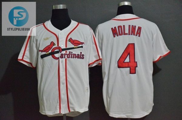 St Louis Cardinals Yadier Molina 4 2020 Mlb White Jersey stylepulseusa 1