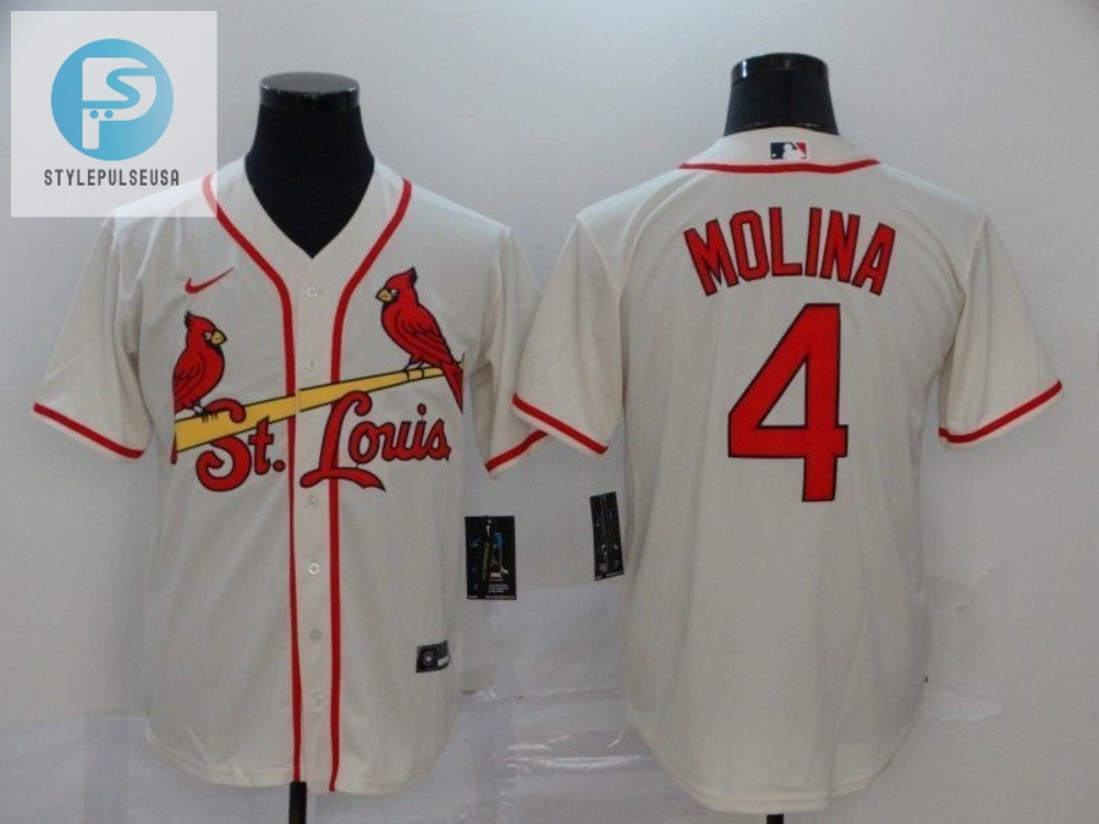 St Louis Cardinals Yadier Molina 4 2020 Mlb White Jersey A1 