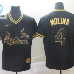 St Louis Cardinals Yadier Molina 4 Mlb Gold Brandedition Black Jersey stylepulseusa 1 1