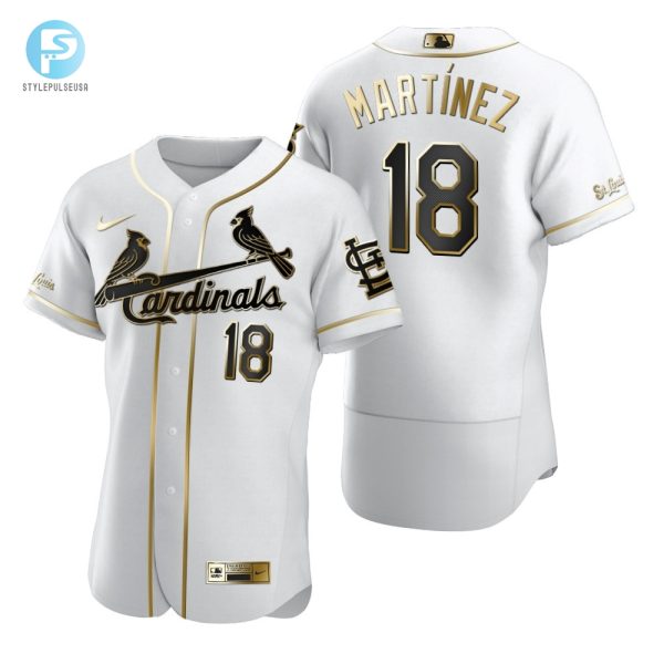 St. Louis Cardinals 18 Carlos Martinez Mlb Golden Brandedition White Jersey Gift For Cardinals Fans stylepulseusa 1