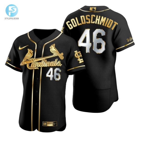 St. Louis Cardinals 46 Paul Goldschmidt Mlb Golden Brandedition Black Jersey Gift For Cardinals Fans stylepulseusa 1