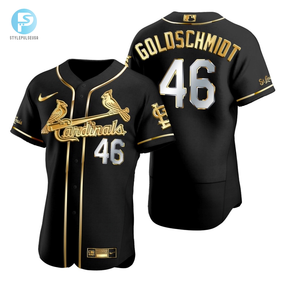 St. Louis Cardinals 46 Paul Goldschmidt Mlb Golden Brandedition Black Jersey Gift For Cardinals Fans 