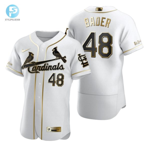 St. Louis Cardinals 48 Harrison Bader Mlb Golden Brandedition White Jersey Gift For Cardinals Fans stylepulseusa 1