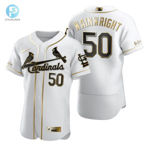 St. Louis Cardinals 50 Adam Wainwright Mlb Golden Brandedition White Jersey Gift For Cardinals Fans stylepulseusa 1 1