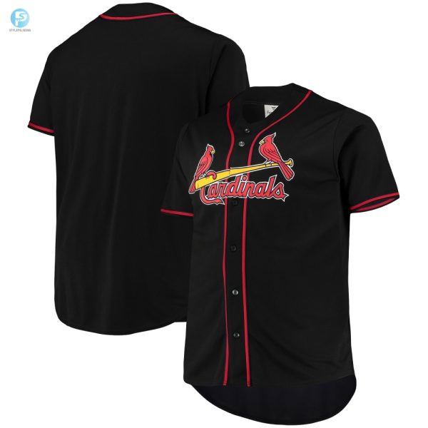 St. Louis Cardinals Big Tall Pop Fashion Jersey Blackred Mlb stylepulseusa 1