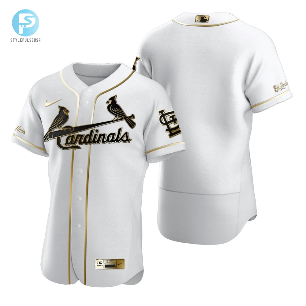 St. Louis Cardinals Mlb Golden Brandedition White Jersey Gift For Cardinals Fans 