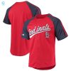 St. Louis Cardinals Stitches Buttondown Raglan Replica Jersey Red Mlb stylepulseusa 1