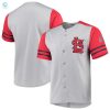 St. Louis Cardinals Stitches Buttonup Jersey Grayred Jersey stylepulseusa 1