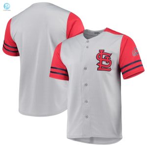 St. Louis Cardinals Stitches Buttonup Jersey Grayred Jersey stylepulseusa 1 1