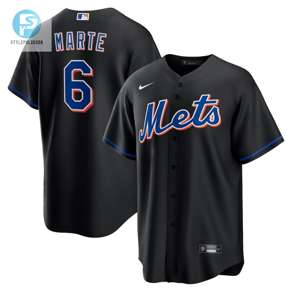 Starling Marte 6 New York Mets Alternate Player Jersey  Black 