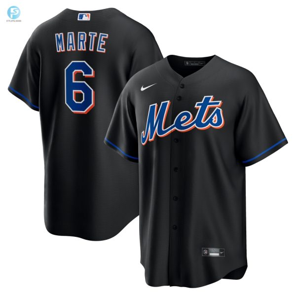 Starling Marte New York Mets Alternate Replica Player Jersey Black Mlb stylepulseusa 1