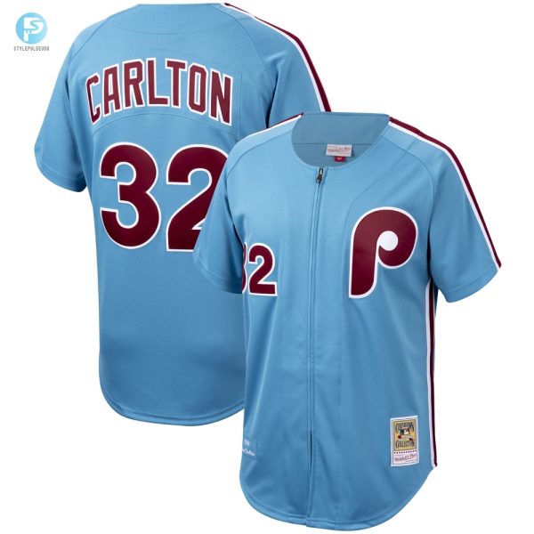 Steve Carlton Philadelphia Phillies Mitchell Ness Cooperstown Collection Authentic Jersey Light Blue Mlb stylepulseusa 1