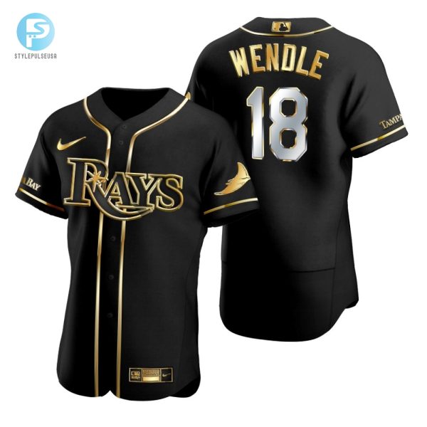 Tampa Bay Rays 18 Joey Wendle Mlb Golden Brandedition Black Jersey Gift For Rays Fans stylepulseusa 1