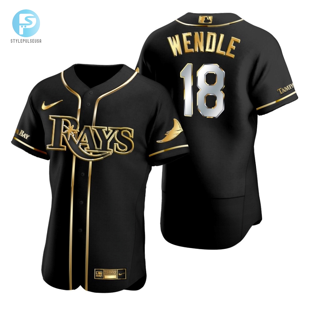 Tampa Bay Rays 18 Joey Wendle Mlb Golden Brandedition Black Jersey Gift For Rays Fans 